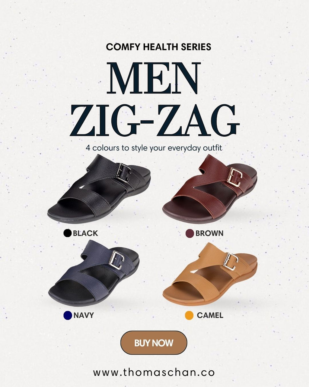 Men Zig Zag Buckle Sandals [Comfy Health Series]