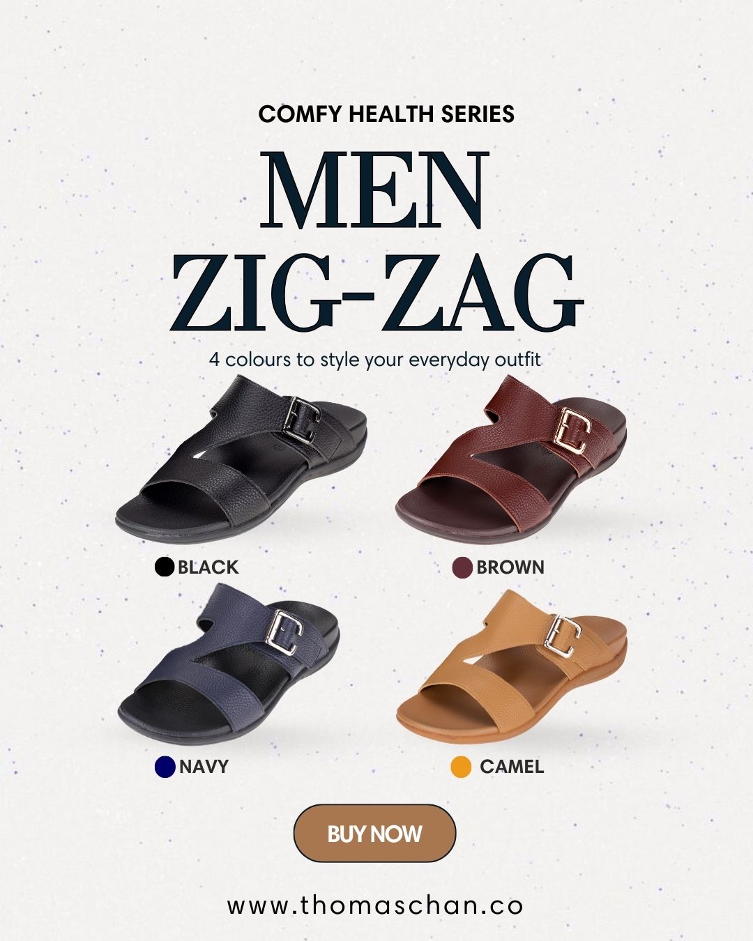 Men Zig Zag Buckle Sandals [Comfy Health Series][ODD SIZES LEFT]