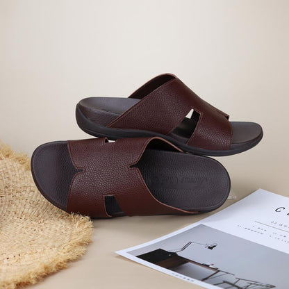 Men Classic H-Strap Leather Sandals [Comfy Health Series][ODD SIZES LEFT]