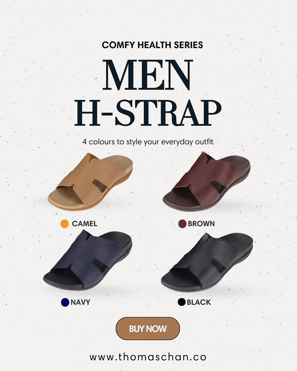 Men Classic H-Strap Leather Sandals [Comfy Health Series]
