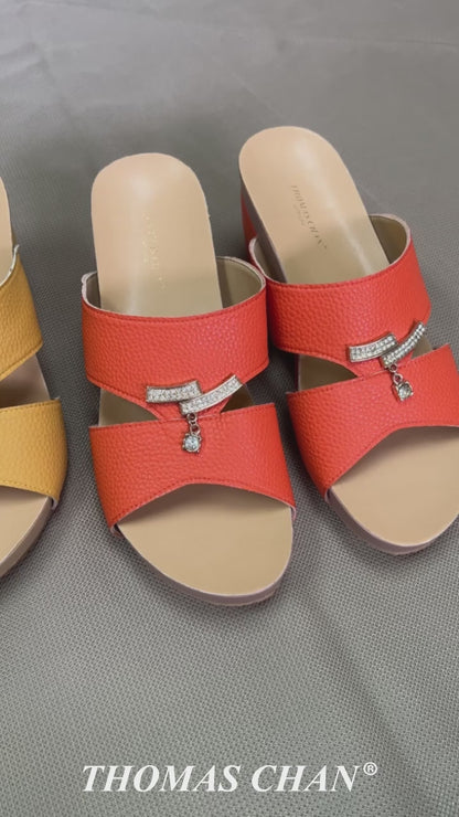 Mini Decor Pebble Lychee High Wedges 3" inch [Arch-legance Series][ODD SIZES LEFT]