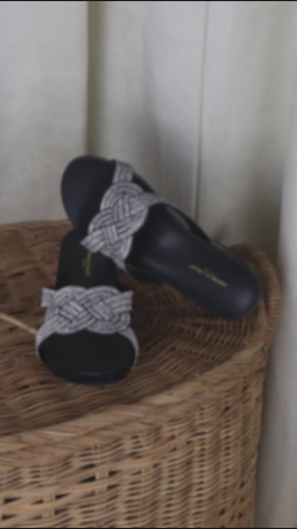 Diamond Knot-Decor Slide on Sandals 2" inch [Arch-legance Series]