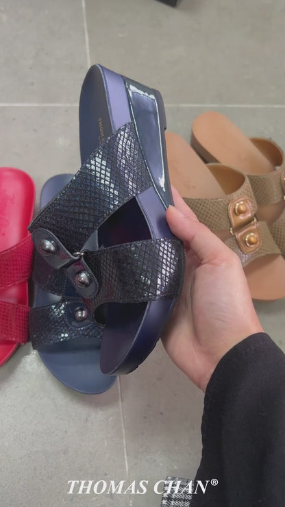 Savanna Leather Print Low Wedges 2" inch [Arch-legance Series][ODD SIZES LEFT]