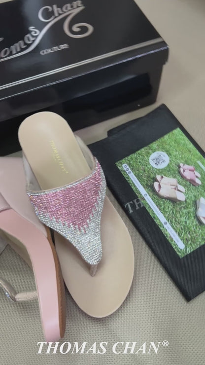 Diamond Embellished Flip-Flop High Wedges 3" inch [Arch-legance Series][ODD SIZES LEFT]