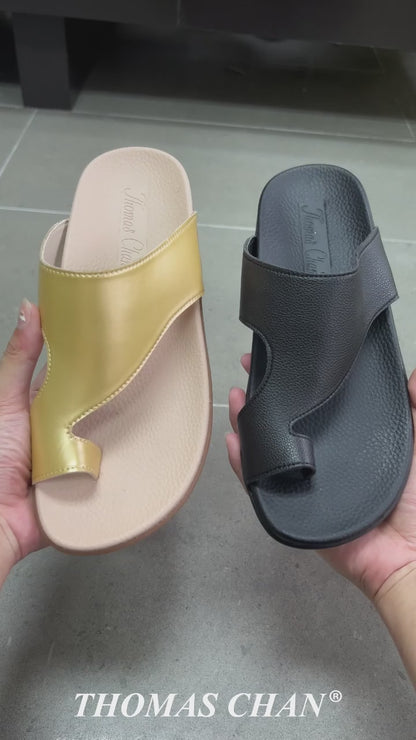 Bunion-Friendly Simple Toe Strap Flat Sandals [Comfy Health Series][ODD SIZES LEFT]