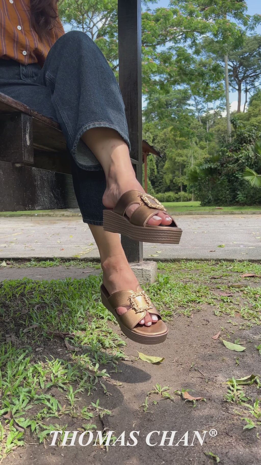 Vintage Frame Flatform Sandals 2"inch [Cushioned Footbed Series]