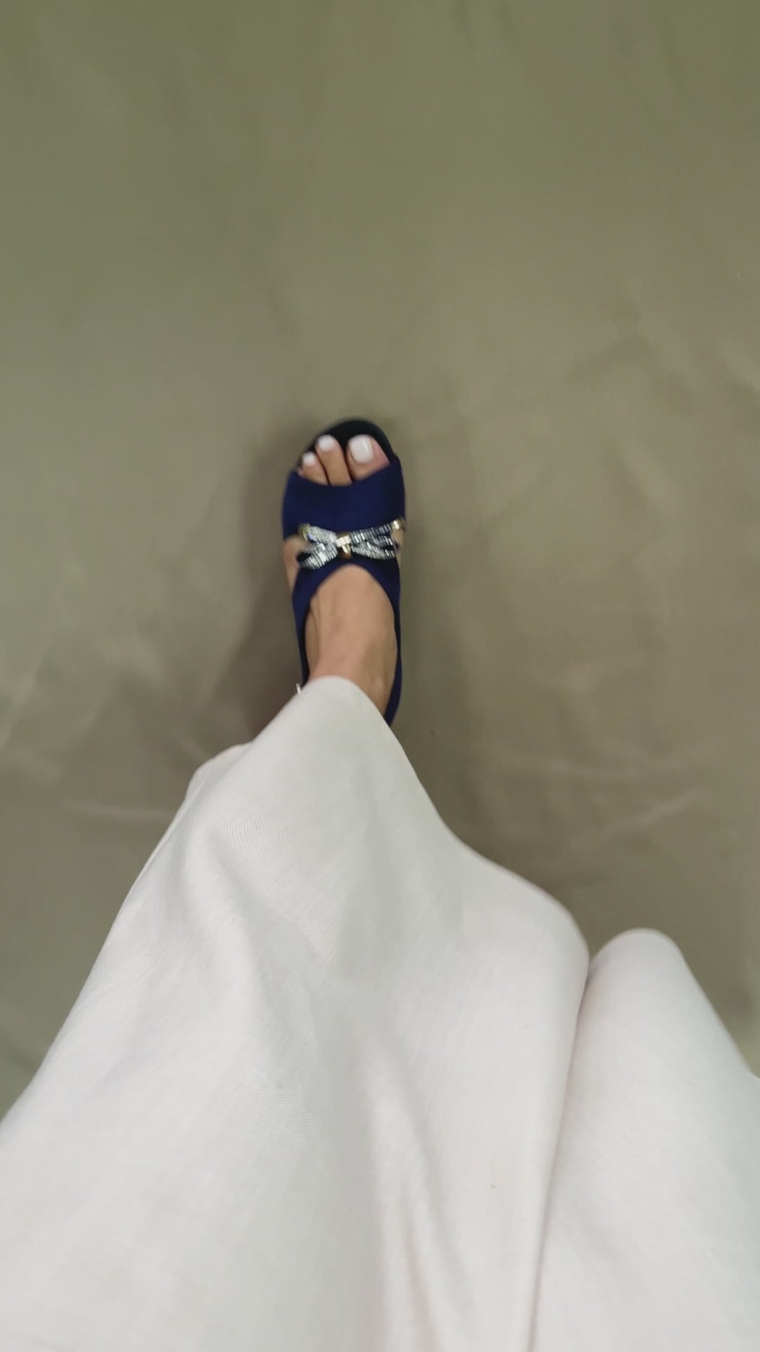 Ribbon Suede Slingback Wedges 2" inch [Arch-legance Series][ODD SIZES LEFT]