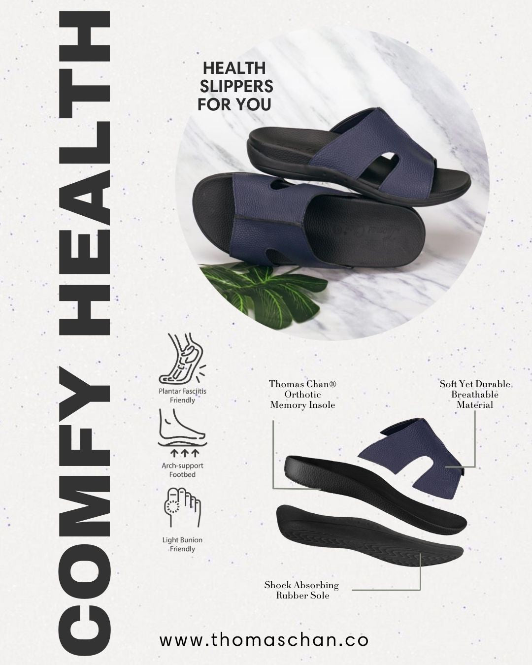 Men Ultra-Comfort Cutout Slide Sandals [Comfy Health Series][ODD SIZES LEFT]